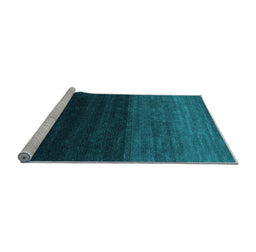 Sideview of Machine Washable Abstract Light Blue Contemporary Rug, wshcon1768lblu