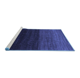 Sideview of Machine Washable Abstract Blue Contemporary Rug, wshcon1768blu