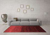 Machine Washable Abstract Red Contemporary Rug, wshcon1768red