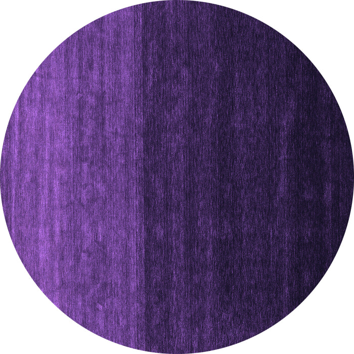 Round Abstract Purple Contemporary Rug, con1768pur