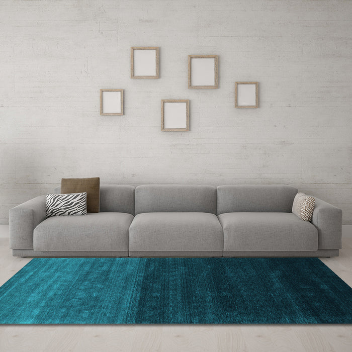 Machine Washable Abstract Light Blue Contemporary Rug in a Living Room, wshcon1768lblu