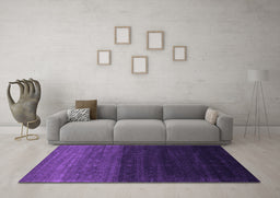 Machine Washable Abstract Purple Contemporary Area Rugs in a Living Room, wshcon1768pur