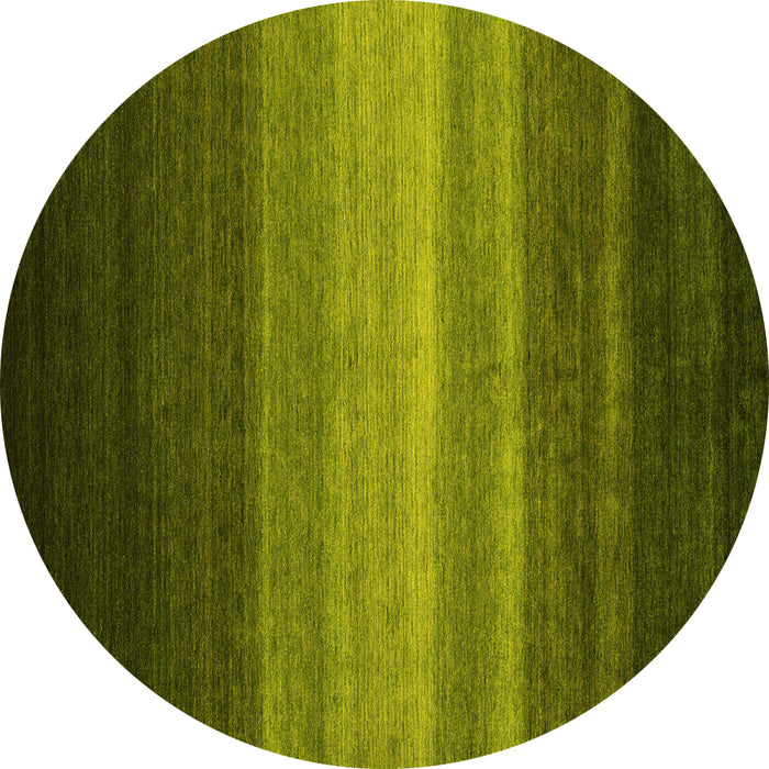 Round Abstract Yellow Contemporary Rug, con1769yw