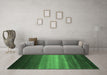 Machine Washable Abstract Emerald Green Contemporary Area Rugs in a Living Room,, wshcon1769emgrn