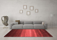 Machine Washable Abstract Red Contemporary Rug, wshcon1769red