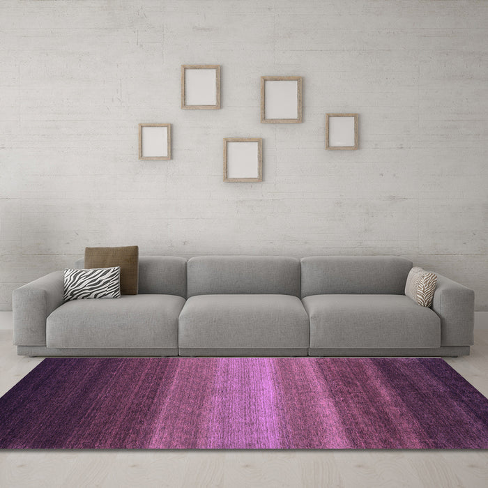 Machine Washable Abstract Purple Contemporary Area Rugs in a Living Room, wshcon1769pur