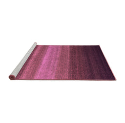 Sideview of Machine Washable Abstract Pink Contemporary Rug, wshcon1769pnk