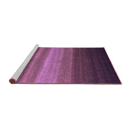 Sideview of Machine Washable Abstract Purple Contemporary Area Rugs, wshcon1769pur