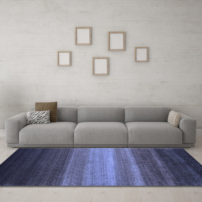 Machine Washable Abstract Blue Contemporary Rug in a Living Room, wshcon1769blu