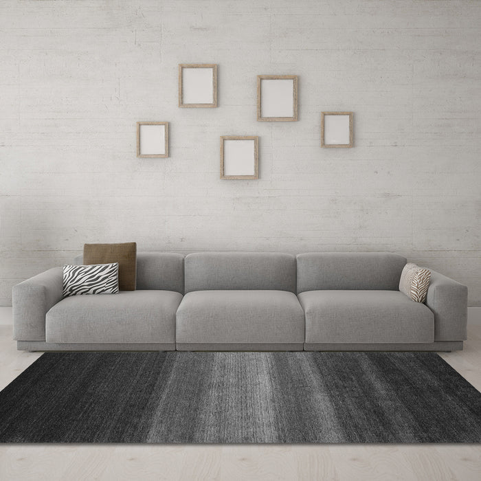 Machine Washable Abstract Gray Contemporary Rug in a Living Room,, wshcon1769gry