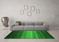 Machine Washable Abstract Green Contemporary Rug, wshcon1769grn