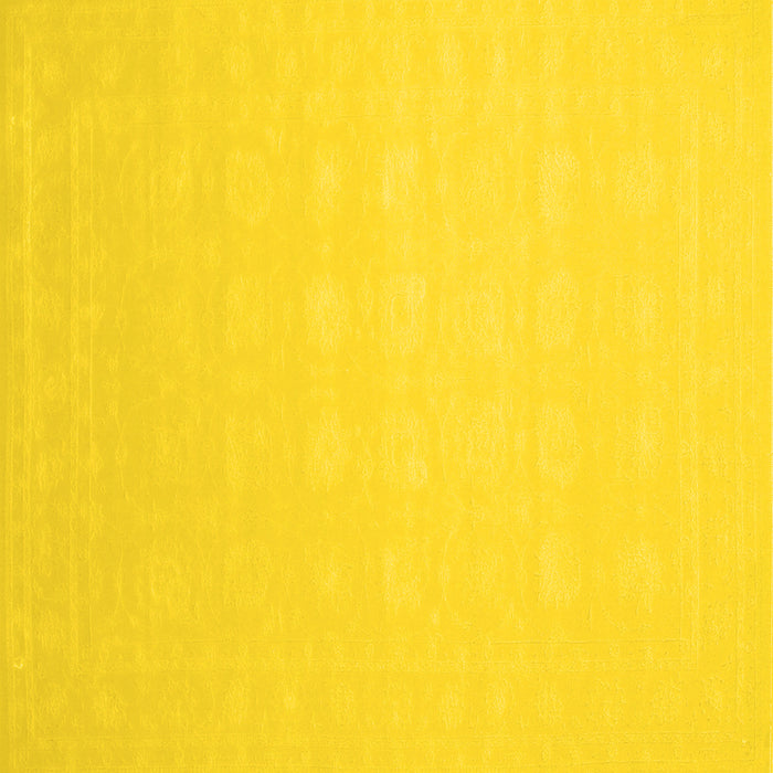 Square Machine Washable Solid Yellow Modern Rug, wshcon176yw
