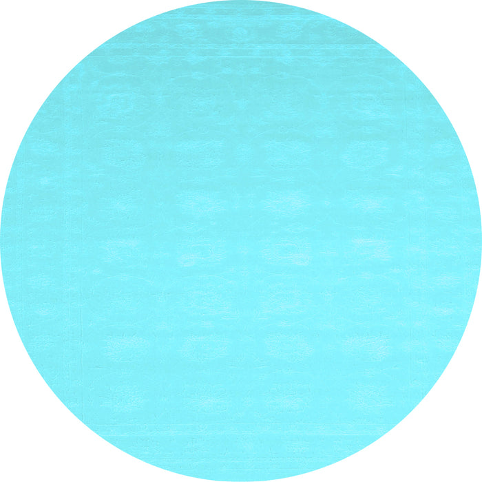 Round Machine Washable Solid Light Blue Modern Rug, wshcon176lblu