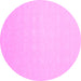 Round Solid Pink Modern Rug, con176pnk