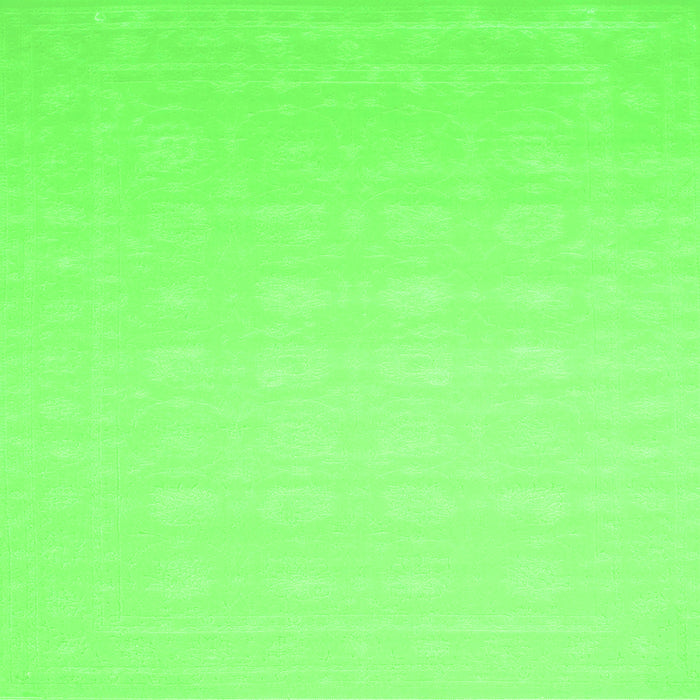 Round Machine Washable Solid Green Modern Area Rugs, wshcon176grn