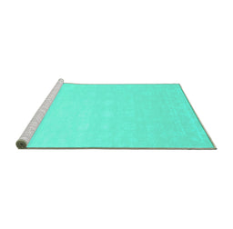 Sideview of Machine Washable Solid Turquoise Modern Area Rugs, wshcon176turq