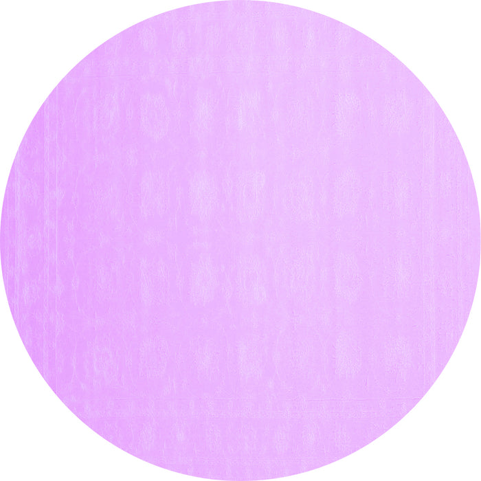 Round Solid Purple Modern Rug, con176pur