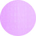 Round Solid Purple Modern Rug, con176pur