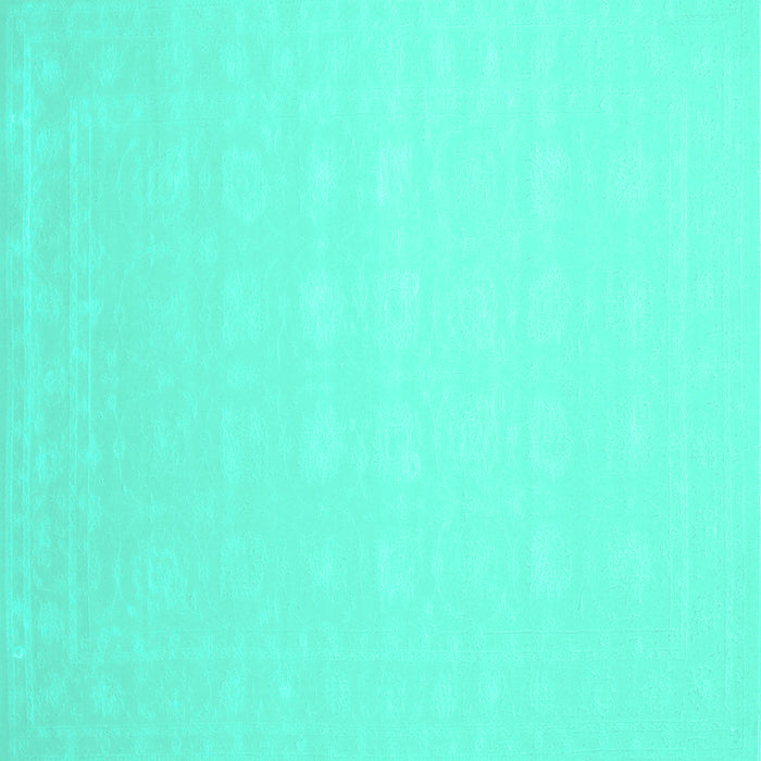Square Solid Turquoise Modern Rug, con176turq