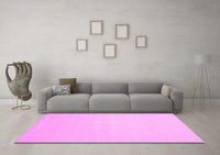 Machine Washable Solid Pink Modern Rug, wshcon176pnk