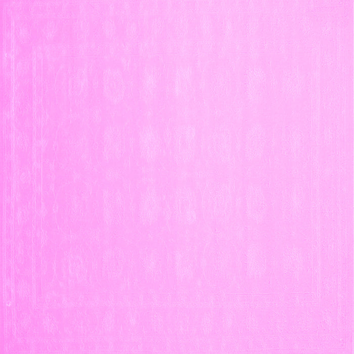 Square Machine Washable Solid Pink Modern Rug, wshcon176pnk