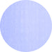 Round Solid Blue Modern Rug, con176blu