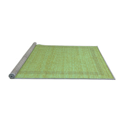 Sideview of Machine Washable Abstract Light Blue Contemporary Rug, wshcon1770lblu