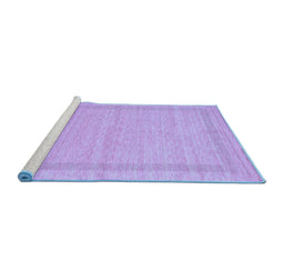 Sideview of Machine Washable Abstract Blue Contemporary Rug, wshcon1770blu