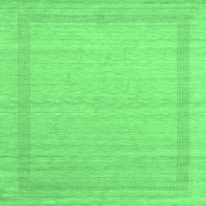 Square Machine Washable Abstract Emerald Green Contemporary Area Rugs, wshcon1770emgrn