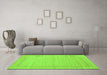 Machine Washable Abstract Green Contemporary Area Rugs in a Living Room,, wshcon1770grn