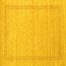 Square Abstract Yellow Contemporary Rug, con1770yw