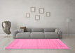 Machine Washable Abstract Pink Contemporary Rug in a Living Room, wshcon1770pnk