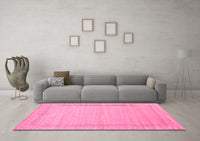 Machine Washable Abstract Pink Contemporary Rug, wshcon1770pnk