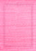 Machine Washable Abstract Pink Contemporary Rug, wshcon1770pnk