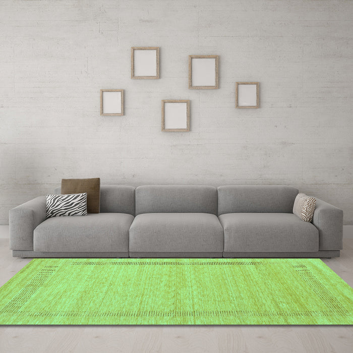 Machine Washable Abstract Turquoise Contemporary Area Rugs in a Living Room,, wshcon1770turq
