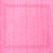 Square Machine Washable Abstract Pink Contemporary Rug, wshcon1770pnk