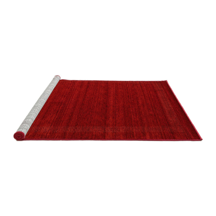 Serging Thickness of Machine Washable Contemporary Fire Red Rug, wshcon1771