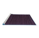 Sideview of Machine Washable Abstract Blue Contemporary Rug, wshcon1771blu