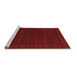 Sideview of Machine Washable Abstract Brown Contemporary Rug, wshcon1771brn