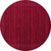 Round Abstract Pink Contemporary Rug, con1771pnk