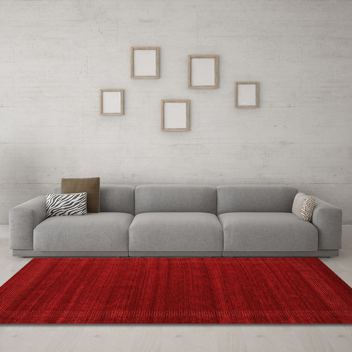 Machine Washable Abstract Orange Contemporary Area Rugs in a Living Room, wshcon1771org