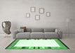 Machine Washable Solid Emerald Green Modern Area Rugs in a Living Room,, wshcon1772emgrn