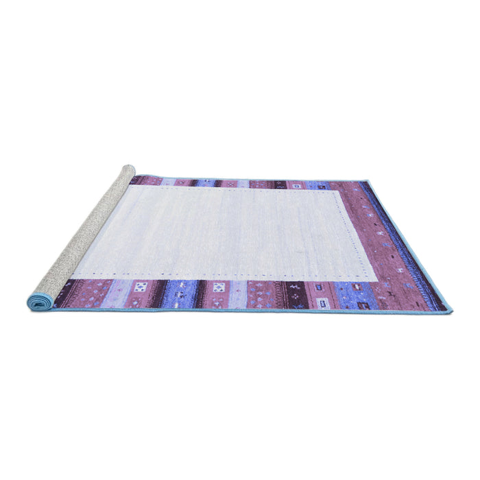 Sideview of Machine Washable Solid Blue Modern Rug, wshcon1772blu