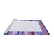 Sideview of Machine Washable Solid Blue Modern Rug, wshcon1772blu