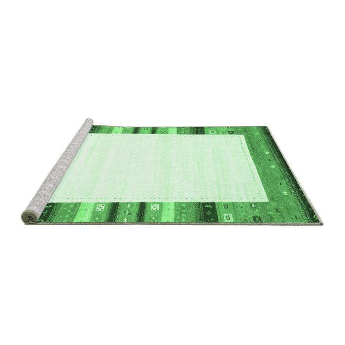 Sideview of Machine Washable Solid Emerald Green Modern Area Rugs, wshcon1772emgrn