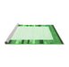 Sideview of Machine Washable Solid Emerald Green Modern Area Rugs, wshcon1772emgrn