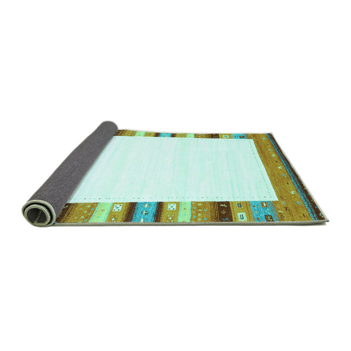 Sideview of Solid Turquoise Modern Rug, con1772turq
