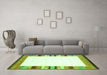 Machine Washable Solid Green Modern Area Rugs in a Living Room,, wshcon1772grn