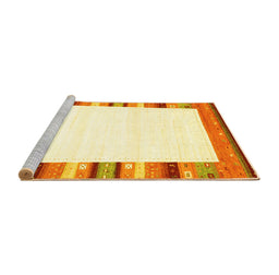 Sideview of Machine Washable Solid Yellow Modern Rug, wshcon1772yw