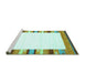 Sideview of Machine Washable Solid Turquoise Modern Area Rugs, wshcon1772turq